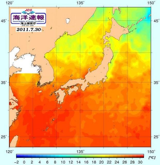 表面水温カラー図　20110730.JPG